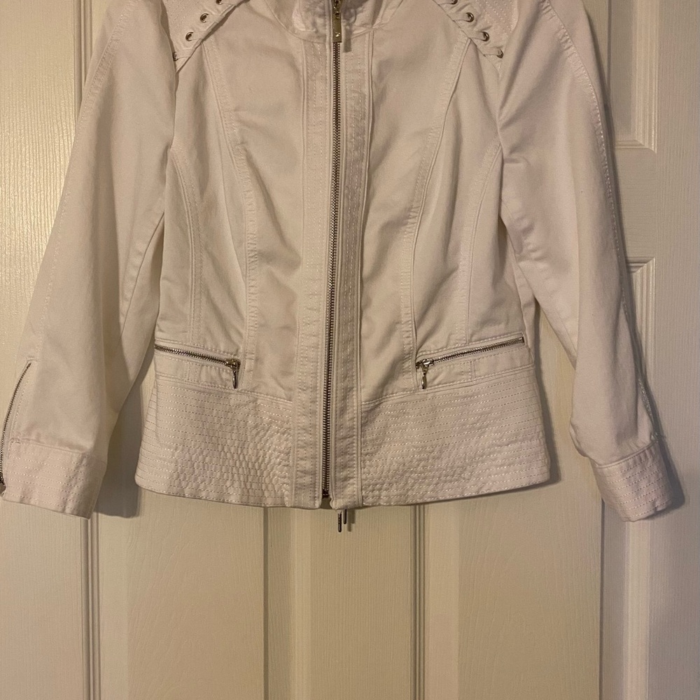 White House Black Market White Cotton Jacket